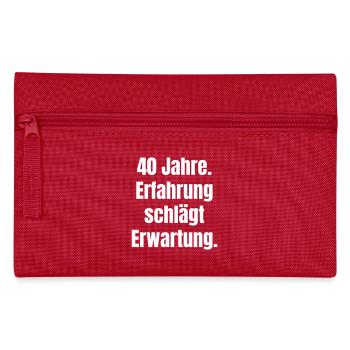 40 Jahre Erfahrung schlägt Erwartung - Federtasche - Rot - Vorne
