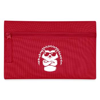 Cool hedgehog with sunglasses - Pencil Case - red - Front
