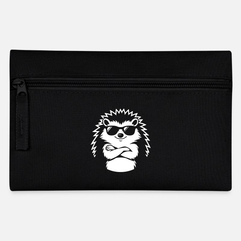 Cooler Igel mit Sonnenbrille - Federtasche - Schwarz