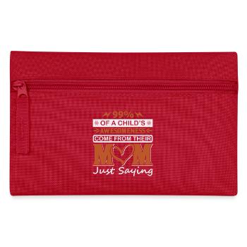 99 % Kinder-Großartigkeit kommt vom Mutter-Shirt - Federtasche - Rot - Vorne