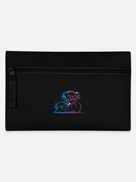 Minimalist Cycling Art - Speed and Energy - Pencil Case - black