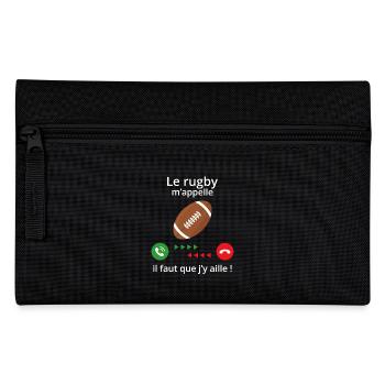 t shirt de rugby - le rugby m'appelle - Trousse - noir - Devant