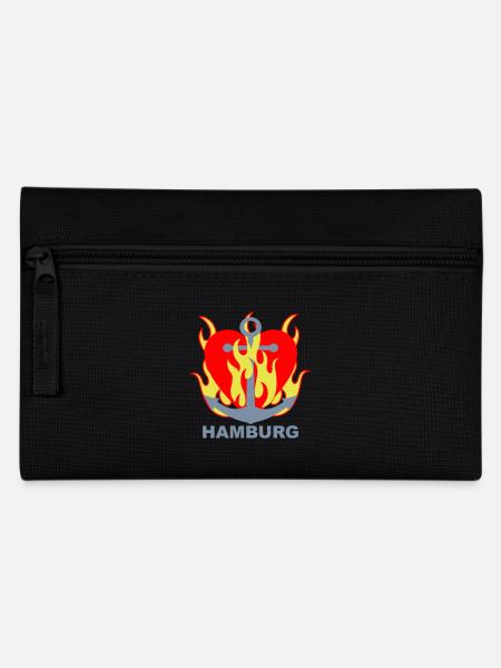Herz und Flamme Hamburg - Federtasche - Schwarz