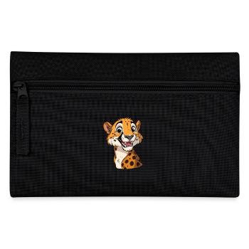 Freundlicher Lächelnder Gepard Für Dich - Federtasche - Schwarz - Vorne