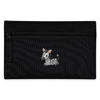 Niedlicher Zebra-Sticker im Comic-Stil, isoliert - Federtasche - Schwarz - Vorne