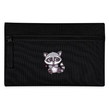 Raton laveur mignon avec look coeur - Trousse - noir - Devant