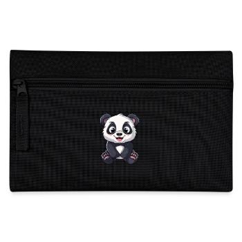 Niedlicher Panda Mit Großen Augen - Federtasche - Schwarz - Vorne