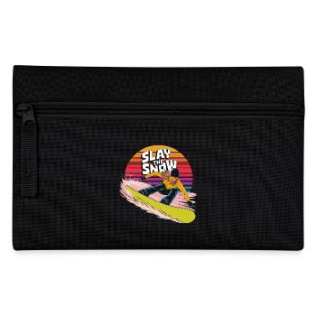 Posez le design du snowboarder sur neige - Trousse - noir - Devant