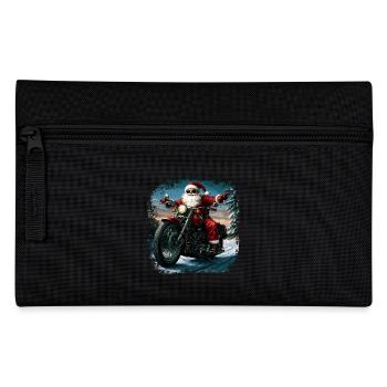 Motorcyclist Santa Claus - Pencil Case - black - Front