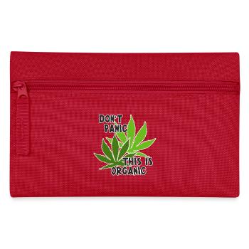 Cannabis leaves - Don't panic this is organic 1 - Federtasche - Rot - Vorne