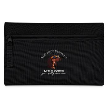 Nobodys perfect Dachshund Dackel Sausage Dog - Pencil Case - black - Front