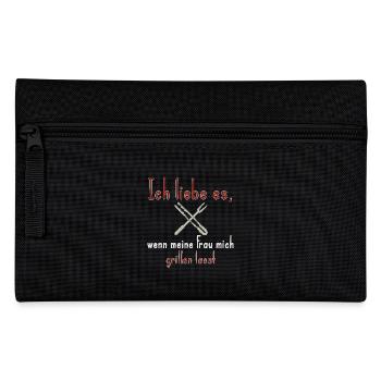 I love it when my wife lets me grill - Pencil Case - black - Front