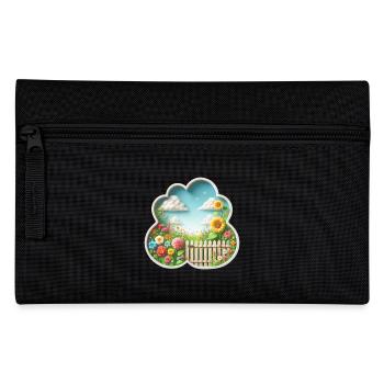 Garden with flower on flower meadow and sunflower - Pencil Case - black - Front