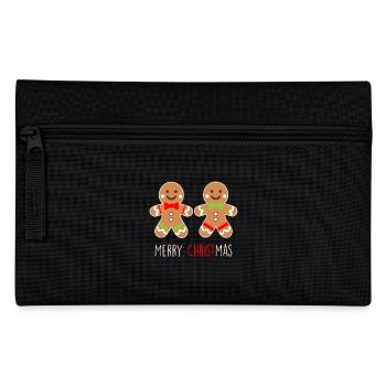 Gingerbread Duo - Funny Christmas Design - Pencil Case - black - Front