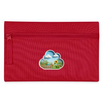 Blume auf Blumenwiese im Garten mit Sonnenblume - Federtasche - Rot - Vorne