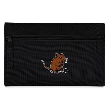 Rennmaus braun Geschenk - Federtasche - Schwarz - Vorne