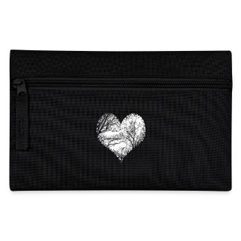 sac coton bio coeur végétal - Trousse - noir - Devant