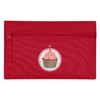 Muffin mit Kerze - Federtasche - Rot - Vorne