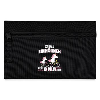 Einhorn - Meine Oma mag Einhörner - T-Shirt - Federtasche - Schwarz - Vorne