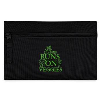 vegan t shirt Läufe auf veggies - Federtasche - Schwarz - Vorne