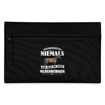 Oldenburger Pferde Shirt-UNF - Federtasche - Schwarz - Vorne