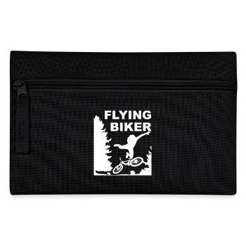 Departing Biker MTB bike forest departure fall - Pencil Case - black - Front