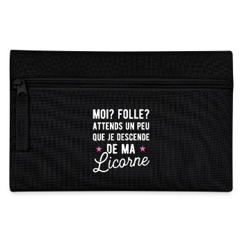 Moi folle t-shirt humour licorne - Trousse - noir - Devant