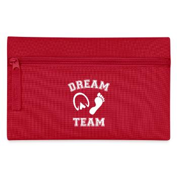 Horse Horses Gift Hoof Hoofprint Team Riding - Pencil Case - red - Front