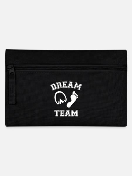 Pferd Pferde Geschenk Huf Hufabdruck Team Reiten - Federtasche - Schwarz