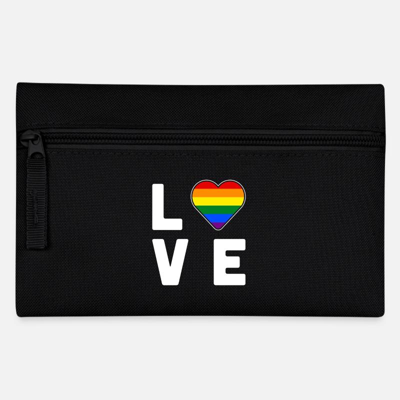 LGBT Pride Regenbogenfarbe Liebe Herz Gay Pride - Federtasche - Schwarz
