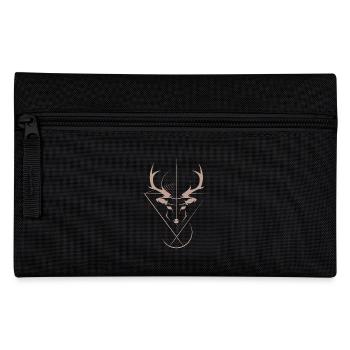 Hirsch Elch Symbol Logo icon Grafik Tiere Geweih - Federtasche - Schwarz - Vorne