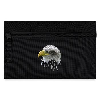 Seeadler Adler Low poly Polygone geometrisch - Federtasche - Schwarz - Vorne