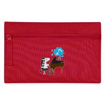 A zebra playing the piano - Pencil Case - red - Front