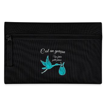 T-shirt cadeau annonce grossesse C'est un garçon ! - Trousse - noir - Devant