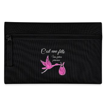 Annonce de grossesse fille: c'est une fille - Trousse - noir - Devant