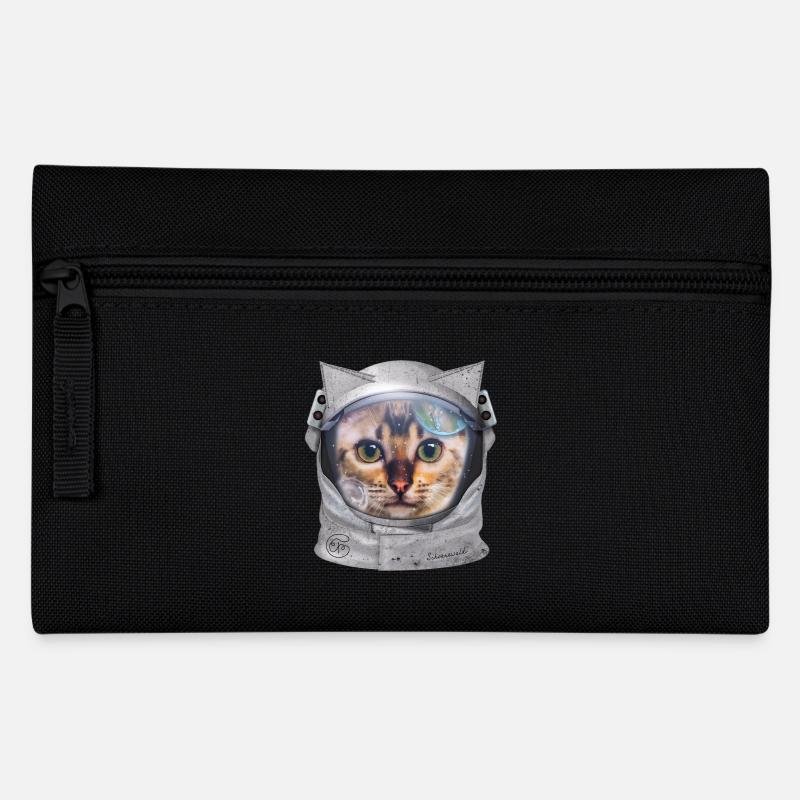 Cat astronaut in space for cat lovers - Pencil Case - black