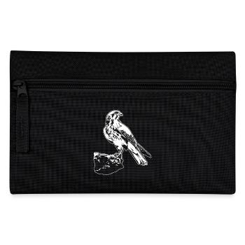Falke Vogel sitzt auf Baum Cool Vogel Liebhaber Geschenk - Federtasche - Schwarz - Vorne