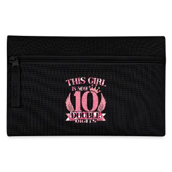10 ans 10e anniversaire fille enfants couronne mignonne - Trousse - noir - Devant