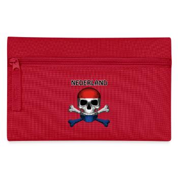 Skull Jolly Roger Pirate Flag Nederland R6Z - Pencil Case - red - Front