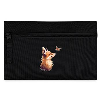 Fox with butterfly - Pencil Case - black - Front