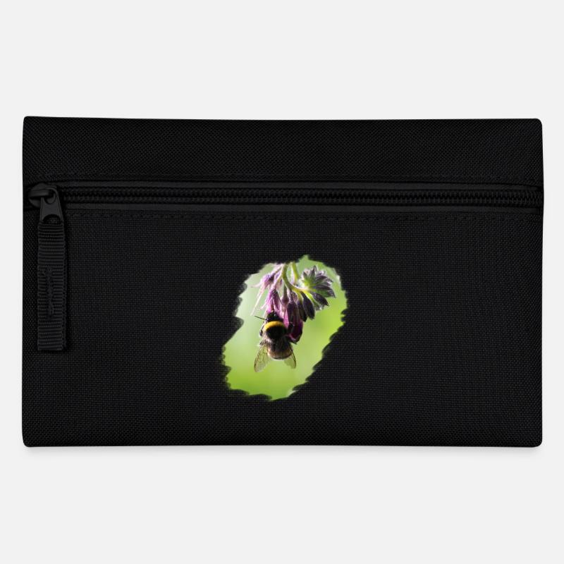 Bee on flower close-up - Pencil Case - black