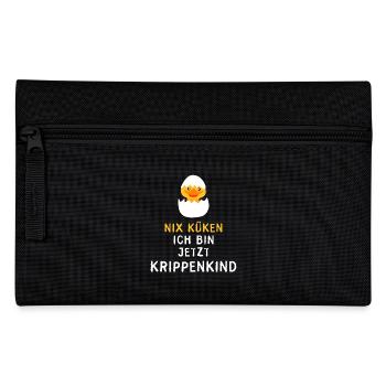 Kinder Krippe Kind coole Sprüche Küken Ei Ostern - Federtasche - Schwarz - Vorne