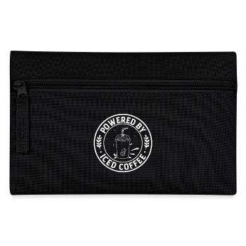 Powered by iced coffee- Kaffee Geschenk - Federtasche - Schwarz - Vorne