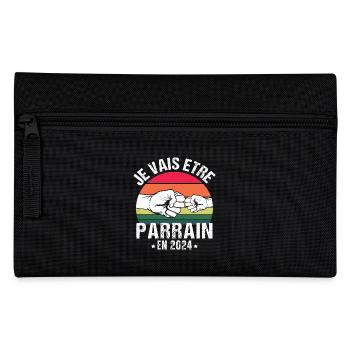 Je vais être parrain 2024 futur parrain vintage - Trousse - noir - Devant