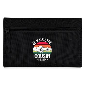 Je vais être cousin 2024 annonce naissance cadeau - Trousse - noir - Devant