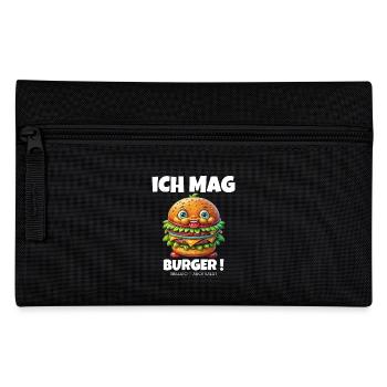 Ich mag Burger Hamburger Cheeseburger - Federtasche - Schwarz - Vorne