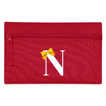 Lettre n nœud jaune - Trousse - rouge - Devant