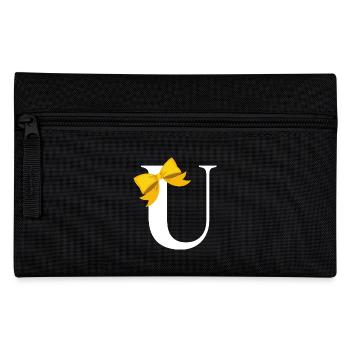 Lettre u nœud jaune - Trousse - noir - Devant