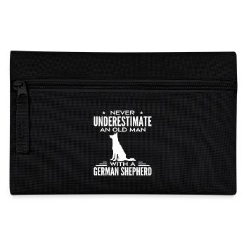 Never Underestimate Old Man With A German Shepherd - Pencil Case - black - Front
