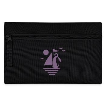 Pinguin Segelboot Silhouette Minimalistisch - Federtasche - Schwarz - Vorne